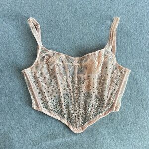 Victoria's Secret Lace Sheer Top pink